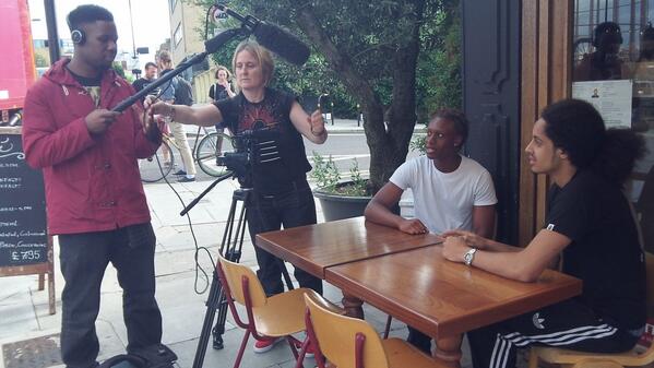 HackneyasHome's tweet photo. This is the team preparing the boom mic for my #Hackneyashome film.
Tyy http://t.co/fRKaDUorA1