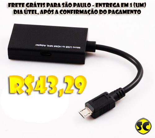 ShopChoiStore's tweet image. Super desconto!!  Adaptador HDMI para celular. 
Apenas:  R$43,29 - FRETE GRÁTIS PARA SP. SUPER ENTREGA EM 1 DIA ÚTEL.