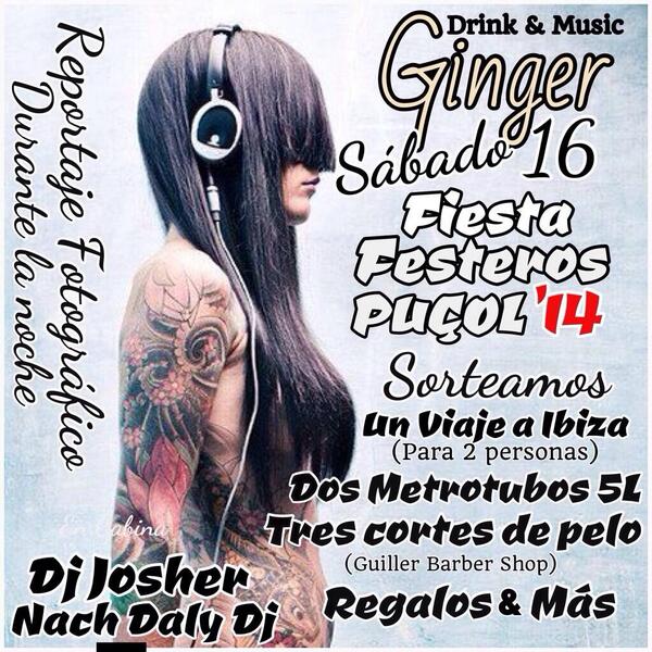 DjNachDaly's tweet image. El día 16 la liamos en @Gingerpuzol con los festeros14 de puzol ! Estáis preparados?