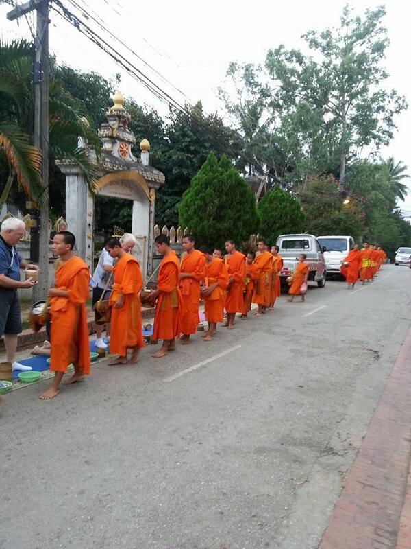 gttips's tweet photo. Is Laos on your bucket list? Check out this pic of a morning Monk walk 
#laos #travelskills http://t.co/7XslldfBiH