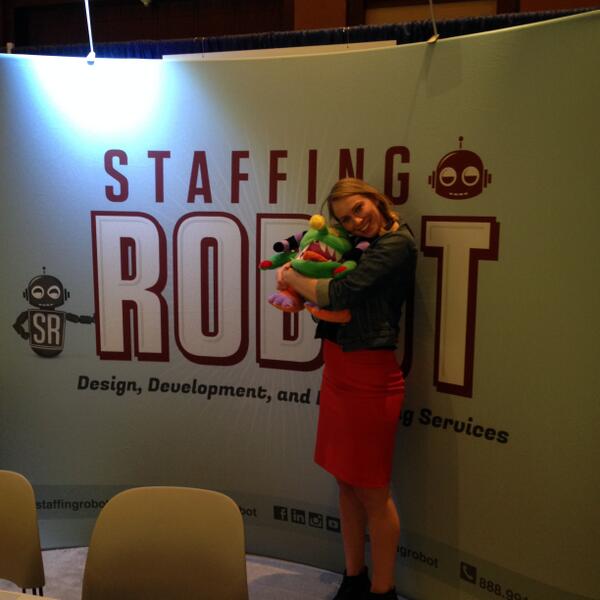 staffingrobot's tweet image. Awww our Marissa found a friend. @MonsterCareers @TechServe_Assoc #staffingrobot #staffing
