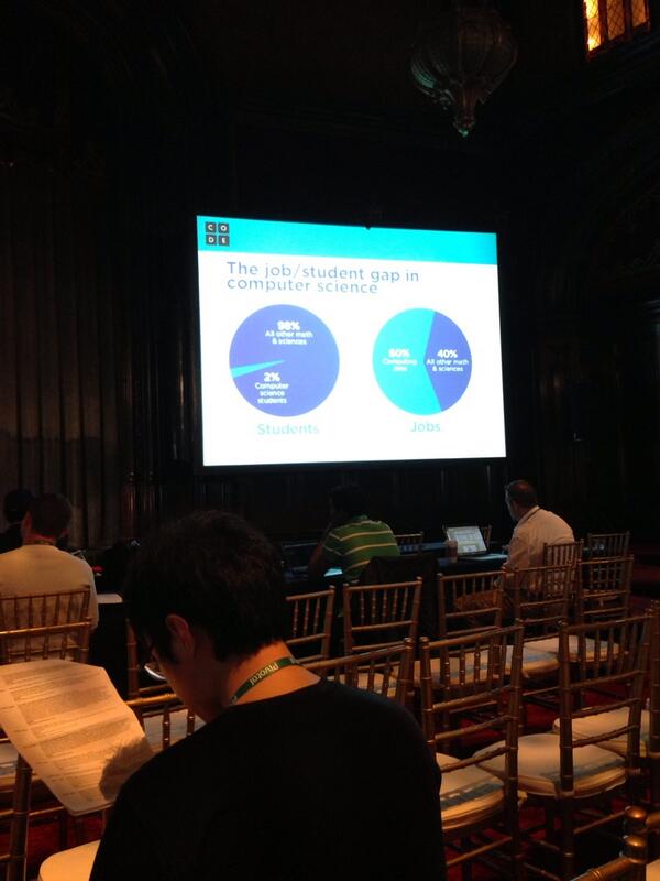 codeorg's tweet photo. RT @ChicagoDana The job/student computer science gap laid out be the @codeorg founders at #DevBeat http://t.co/x1KkEtRinI