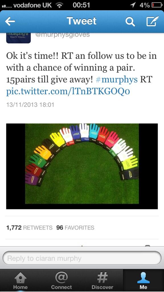 murphysgloves's tweet photo. @murphysgloves there you go folks that's a hell of a lot of RT 1772! Thanks again all who entered! #murphys http://t.co/Cm2QgHdAaP