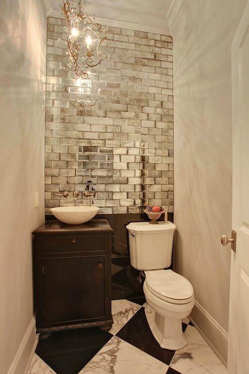 UniqueFurniture's tweet photo. Mirrored tile backsplash wall.... Like? http://t.co/YSdBeUHBXt
