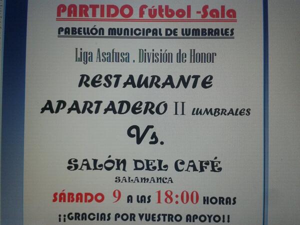Apartadero2fs's tweet photo. partido de liga @Asafusa http://t.co/3IXmwcHVLR