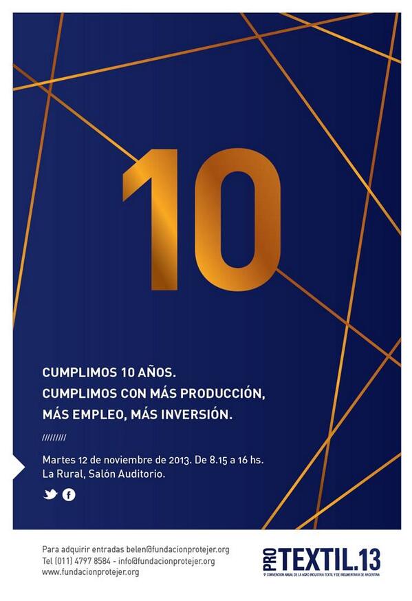 TN_Platex's tweet photo. ¡Llega la PRO TEXTIL'13! Convención de la Agro Industria Textil &amp; Indumentaria de Argentina el 12/11/2013 en La Rural http://t.co/aO2n6OURhf