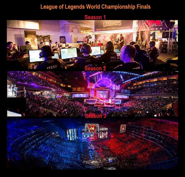 ESLspain's tweet image. ¿Qué os parece la evolución durante tres temporadas de las finales mundiales de League of Legends? #eSports