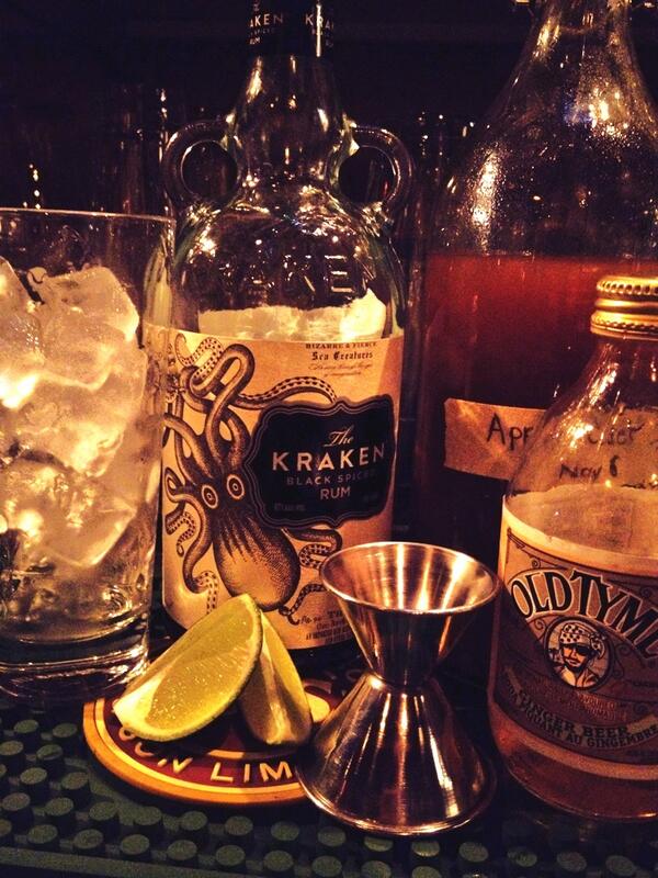 Tonight's feature cocktail!"The Fall of Rob Ford" made with <a href="/KrakenRum/">The Kraken Rum</a>, ginger beer and house made apple clove syrup