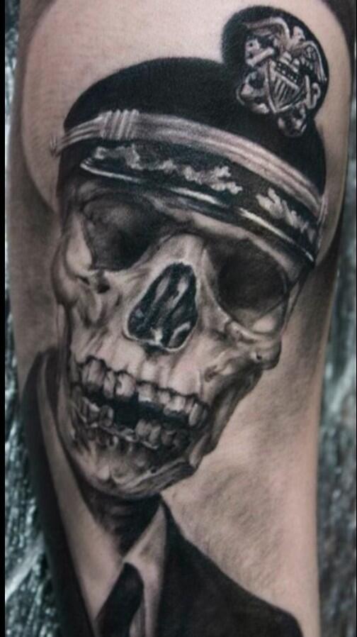 DailyTattooPics's tweet photo. Skull sailor http://t.co/a4iUAOb3cY