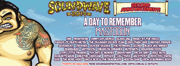 bigsantosa's tweet photo. MASTODON...... "@soundwavefest: The 2nd announcement for #SW14 is here! http://t.co/BwR9RlXH8F  / http://t.co/CAdaXCWNKI"