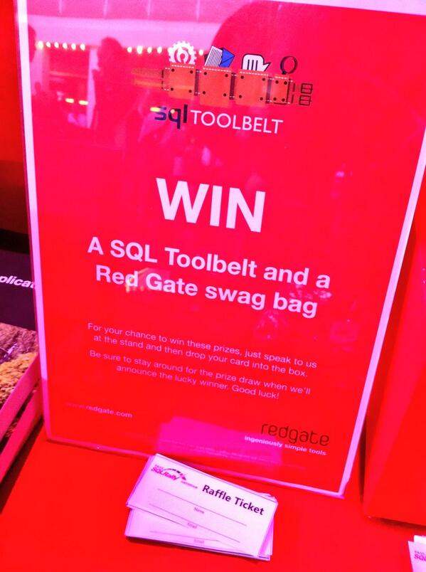redgate's tweet image. Eating lunch at #sqlrally Amsterdam? Head across to the #redgate booth for demos, free books &amp;amp; for the chance to win