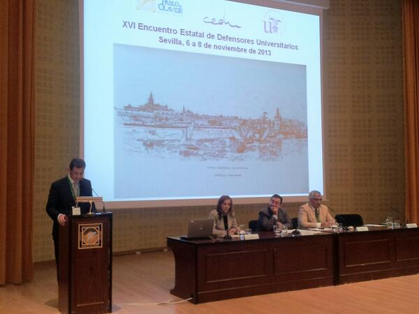 AulaMagna's tweet image. Nos encontramos en el XVI Encuentro Estatal de Defensores Universitarios en la #PabloOlavide #Sevilla