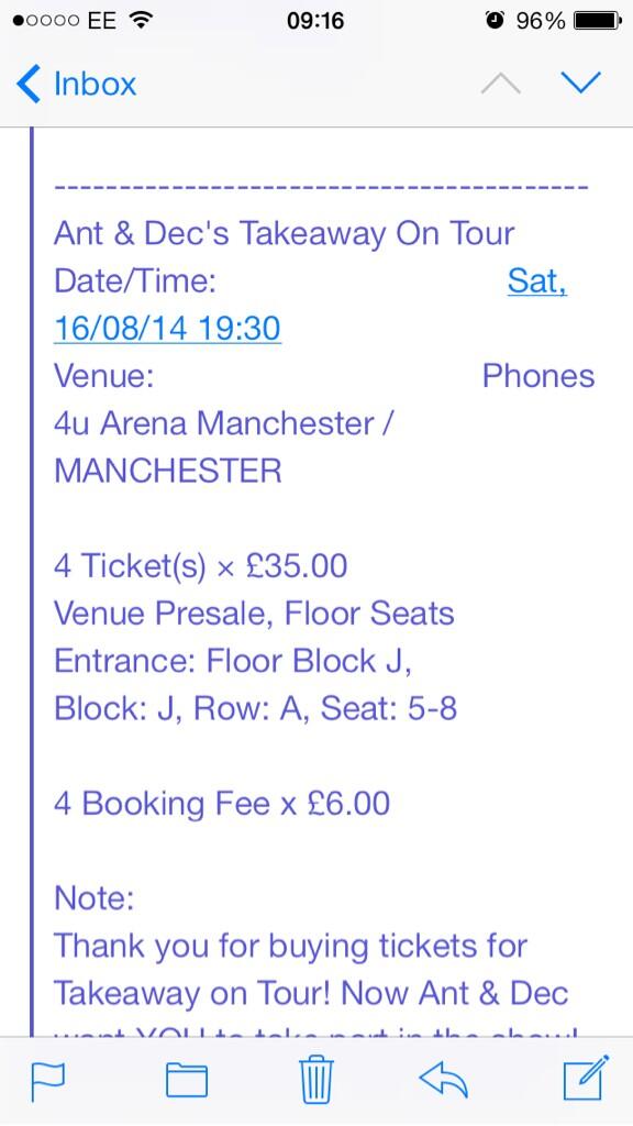 Got my tickets for next year!! Excited <a href="/dan_the_mon/">Daniel Samuels</a> <a href="/antanddec/">antanddec</a> 😄