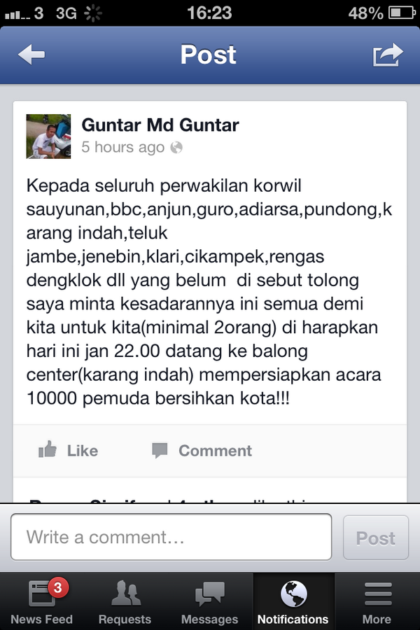 Buat yang merasa pernah sebendera malam ini di harap merapat di balong center!!!