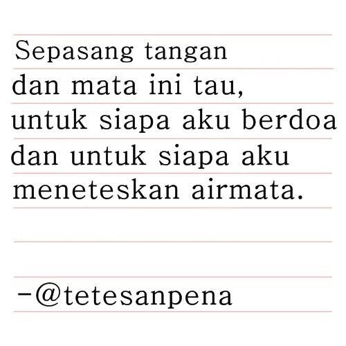 "<a href="/TetesanPena/">Tetesanpena</a>: Sepasang tangan dan mata ini tau. "