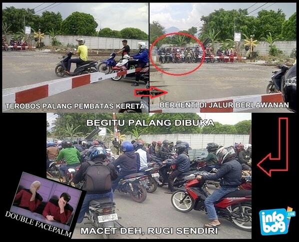 "<a href="/infobdg/">BANDUNG ᮘᮔ᮪ᮓᮥᮀ</a>: Via <a href="/glennsabath_/">Glenn Sabath</a> : Kelakuan pengendara motor di perlintasan rel kereta api. Bikin geleng2 sampe puyeng~ "