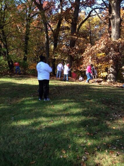 Raking leaves #teamdepot #unitedway #dayofaction