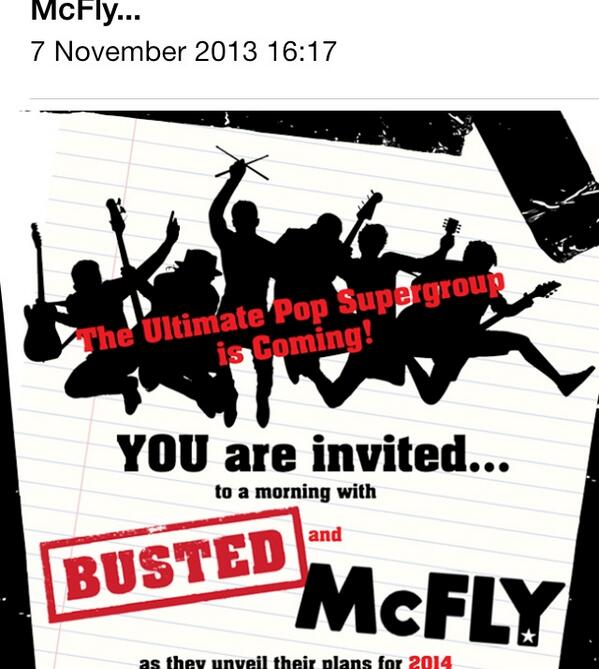 This has just arrived in my inbox. McBusted 2014..... #mcfly #busted
