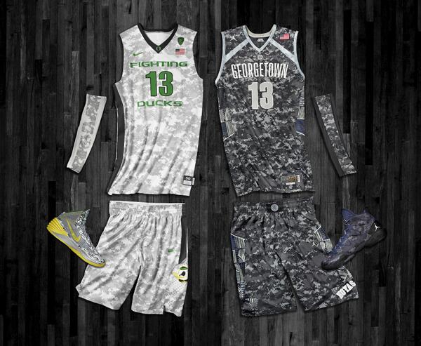 Oregon \u0026 Georgetown basketball uniforms 
