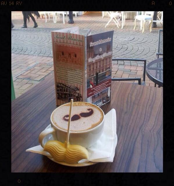 SweetMemsNWest's tweet photo. Hold your reindeer Santa,move over for Movember! Grab one of Ormskirks finest Moustache Mochas! #Movember http://t.co/QaqmtChswG