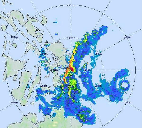 As of 8pm, eye of #YolandaPH 384km east-southeast of Guiuan, Eastern Samar. More from PAGASA: fb.me/3kFyfzRri