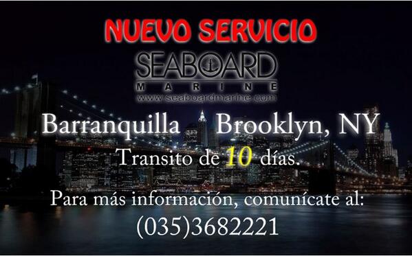 Seaboard_COL's tweet image. Nuevo servicio.
Ahora el mejor transito de Barranquilla a Nueva York no puede ser mejor, pregunta en el +57 5 3682221