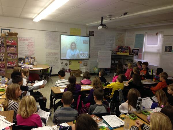 WSDTechPD's tweet photo. Students from Heritage Primary meet with the World War 2 Museum on Monday via video conference for Veteran's Day!!! http://t.co/EJFbfKqfPv