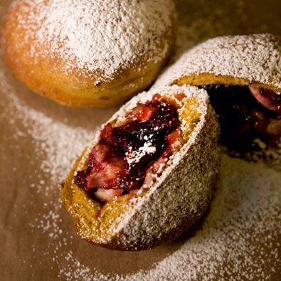 Who wants a Thanksgiving donut? Donuts stuffed with pumpkin, turkey, cranberry sauce, and gravy.