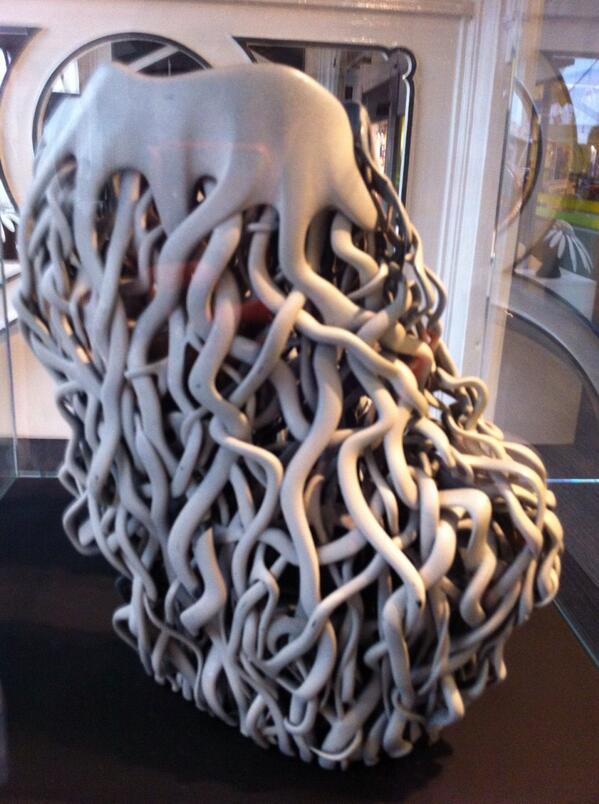 RPES12's tweet photo. These #3dprinted *shoes* are really quite disturbing up close! #3dps2013 http://t.co/gpuHXTlbT9