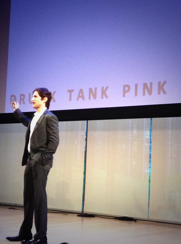 NYUStern's tweet photo. Prof @adamleealter discusses the world "inside" us through his latest research & book #DrunkTankPink @ #L2ThinkTank http://t.co/tTFVjZC0yq