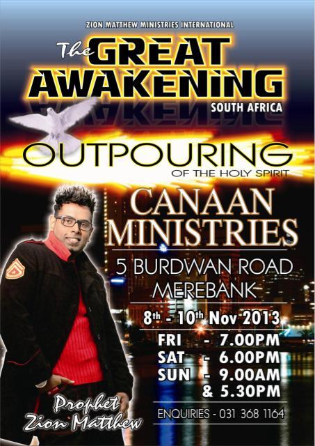 ProphetZionM's tweet photo. This weekend is gonna be Epic! The Great Awakening SA-Merebank,Dbn. Don't miss it! http://t.co/akQhxTfHGE