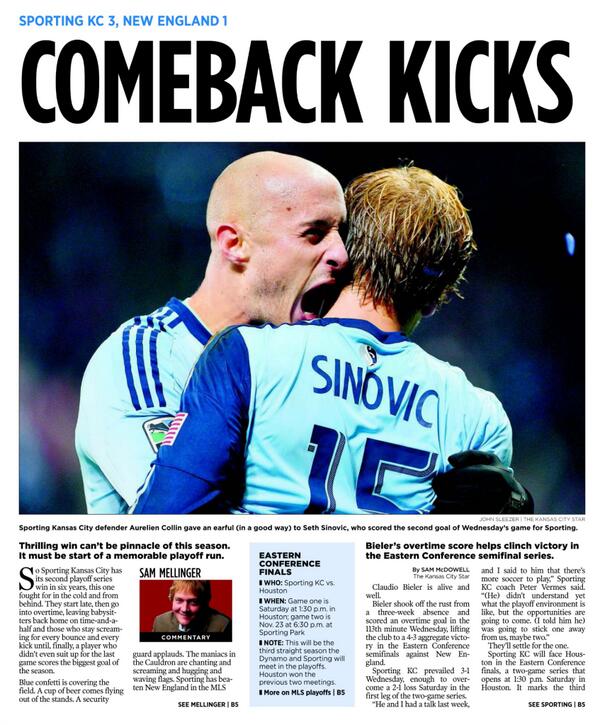 SportingKC's tweet photo. Another playoff win in the books, but #SportingKC can't stop now, writes @KCStar's @mellinger http://t.co/8Zs2ZvK9jk http://t.co/gpSFdnsMIX