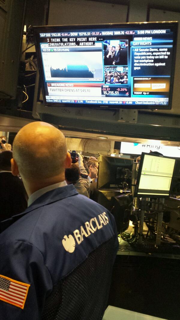 jaceksj's tweet photo. $45.10 - nice open! #TwitterIPO http://t.co/DVLdgSRmRv