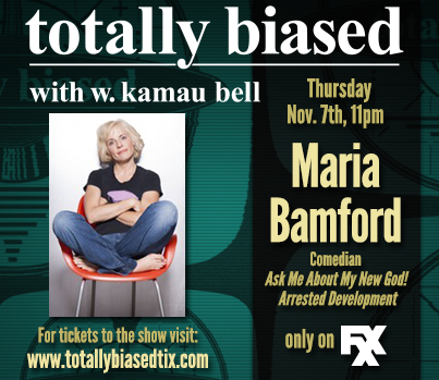 wkamaubell's tweet photo. I'm sitting down w/comedian @mariabamfoo on tonight's #totallybiased! Watch the interview on @FXXNetwork at 11pm! http://t.co/FFplunCfIN