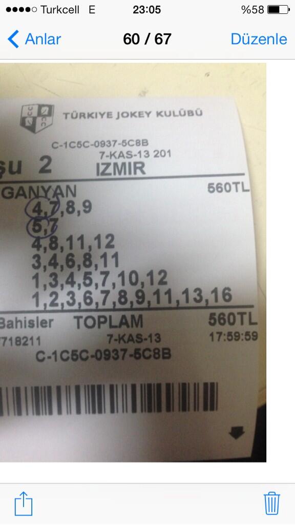 Ikramiye 470 yine zarar talihsizim bu ara:(((