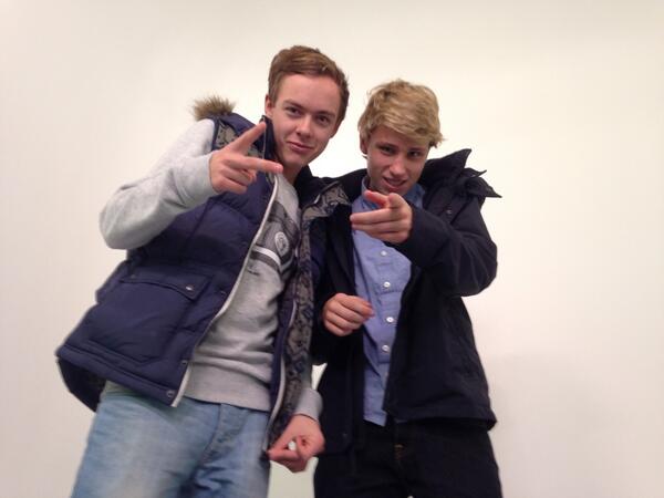 MediaJJJ's tweet photo. James and Joel having their photo done in the SAE Institute's green screen room http://t.co/gR2r9OChPJ
