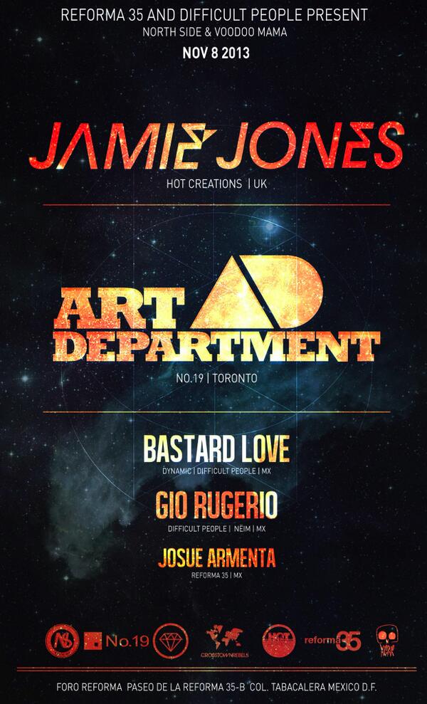 .<a href="/DifficultPeople/">Difficult People</a> te invita a Jamie Jones &amp; Art Department, este viernes 8. #AgendaSabotage