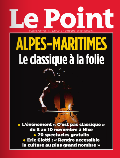 AlpesMaritimes's tweet image. .@LePoint a consacré son supplément à « C’est pas classique ». Lisez le en ligne &amp;gt; ow.ly/qB1sC #CPC2013