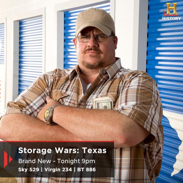 HISTORYUK's tweet image. Dust off your cowboy hat as we return to Texas in two all-new episodes of Storage Wars Texas tonight at 9pm! #SWTexas