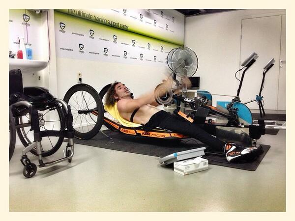Energy_Lab's tweet photo. Today, this man came to our lab for a lactate test. All our respect ! Retweet to show this man our support ! http://t.co/Ioc093J4V7