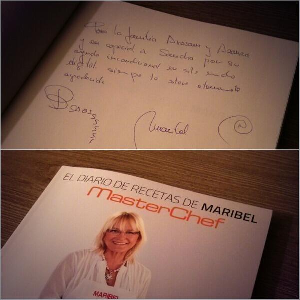 sandra_arasanz's tweet photo. Muchas gracias @Maribel_MChef por tu diario y tus palabras! Es un placer! #MuyFan http://t.co/bvup0f7X1V