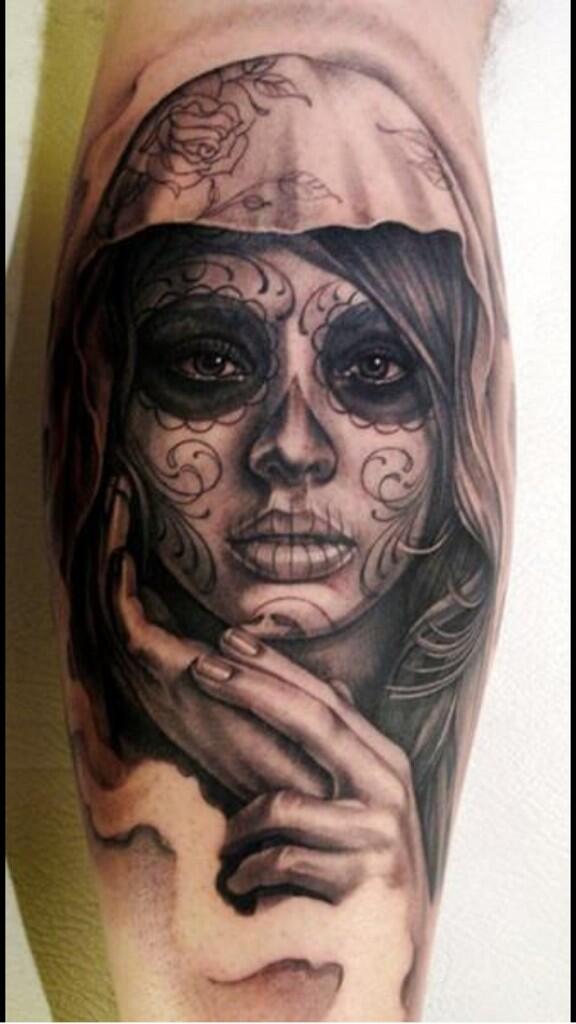 DailyTattooPics's tweet photo. Dia De Los Muertos girl http://t.co/YN976KNeBM