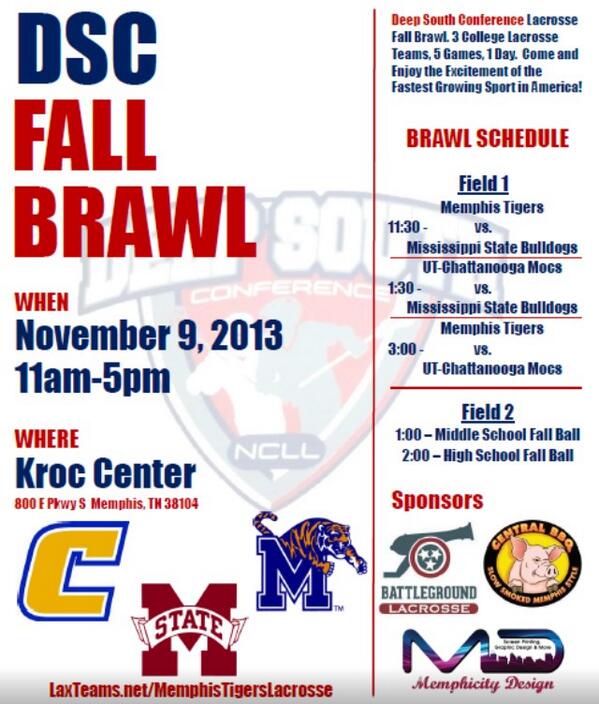 DeepSouthConference (@dsclax) on Twitter photo Rematch of the 2013 DSC Conference Tournament <a href="/utcmocslax/">UTC Mocs Lacrosse</a> @MissStateLAX <a href="/MemphisLacrosse/">Memphis Lacrosse</a> all take the field Saturday Rematch of the 2013 DSC Conference Tournament <a href="/utcmocslax/">UTC Mocs Lacrosse</a> @MissStateLAX <a href="/MemphisLacrosse/">Memphis Lacrosse</a> all take the field Saturday