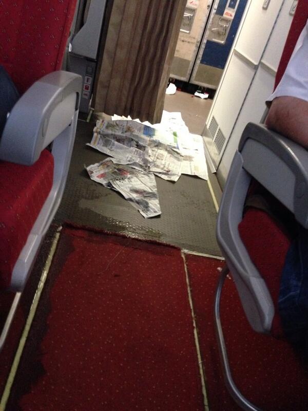 himangi_t's tweet image. #AirIndia #AI381 washroom leaks on flight, staff shouts at passengers for asking tea