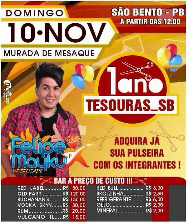TESOURAS_SB's tweet photo. #TesourasSB1Ano todos estão convidados! Pulseiras a venda em Carugi Cartões ao preço de 10 reais, MULHER FREE... http://t.co/IIAWIheSTb