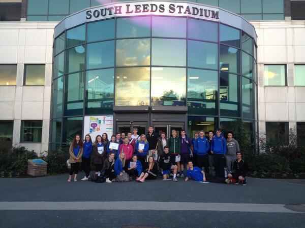 @ncpontefract sports students attend School Games volunteer training day at #SouthLeedsStadium well done guys!