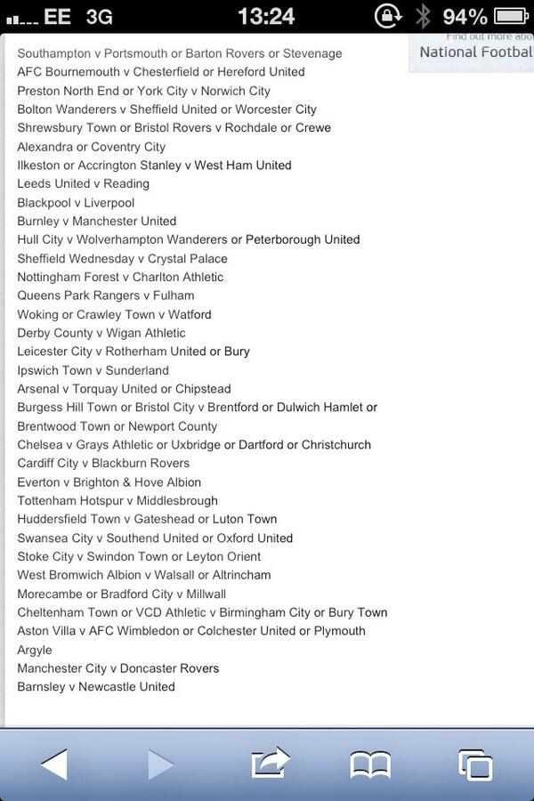 West brom away if the youth team beat Walsall. #FAYouthCup