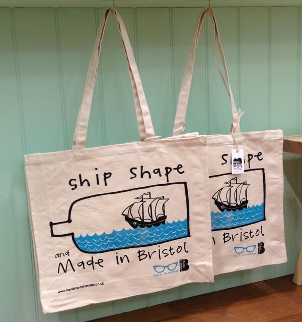 madeinbristol's tweet image. Ship Shape and @madeinbristol. Exclusive new GUSSETED tote bag by Ruth Broadway printed in #Bristol @AliceRolfeArts