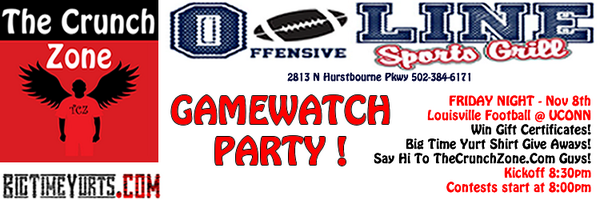 ULFlyingCard's tweet photo. Tweet me photos from the event if you are headed to this #GameWatchParty to cheer on @UofLFootball tonight! #L1C4 http://t.co/IknzhiMyDk