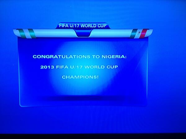shadymxo's tweet photo. Congrats Nigeria U-17 team, World Champions...while we safa lol  #viaUberSocial http://t.co/6KqUyEYIRW